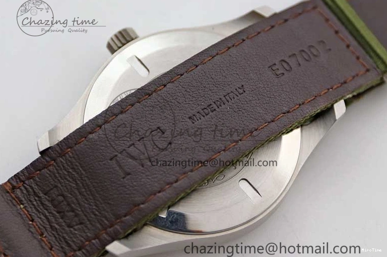 MIROTIME 0126 FastDry Mark XVIII “TRIBUTE TO MARK XI” IW327007 M+F 1:1 Best Edition Black Dial on Green Nylon Strap A 7050